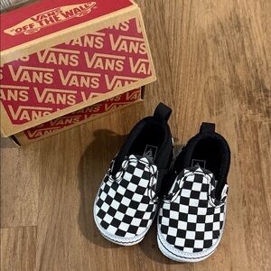 Vans Kids Checkerboard Slip-On Sneakers - Black & White